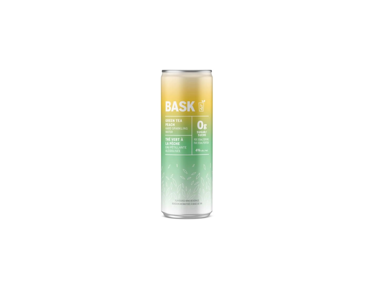 BASK Hard Sparkling Water Green Tea Peach 355ml