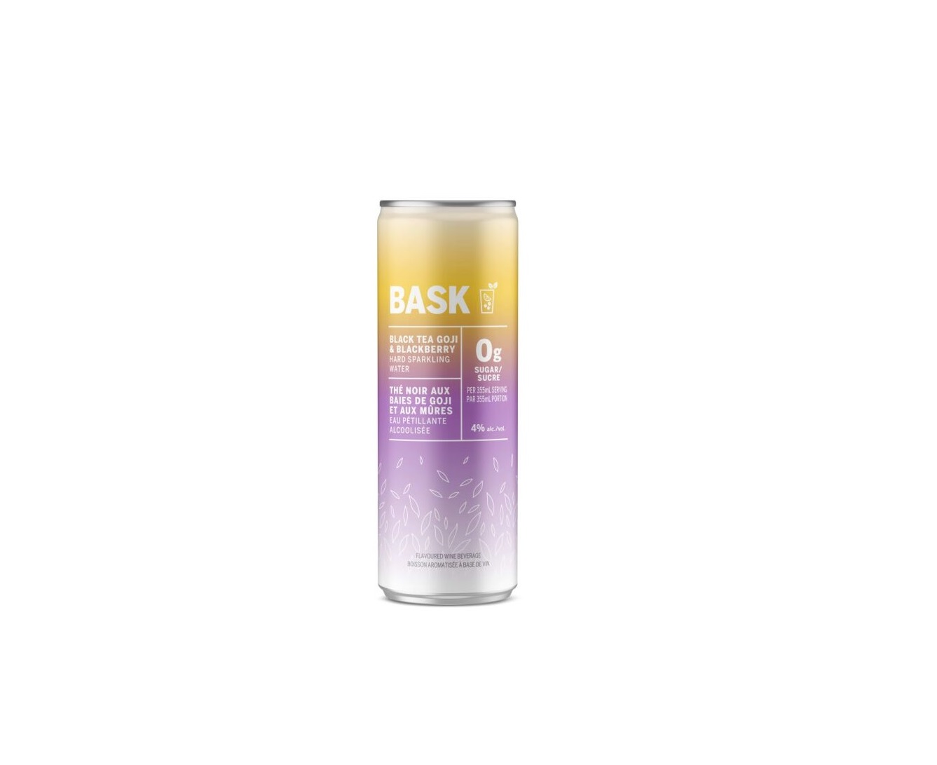 BASK Hard Sparkling Water Black Tea Goji and Blackberry 355ml