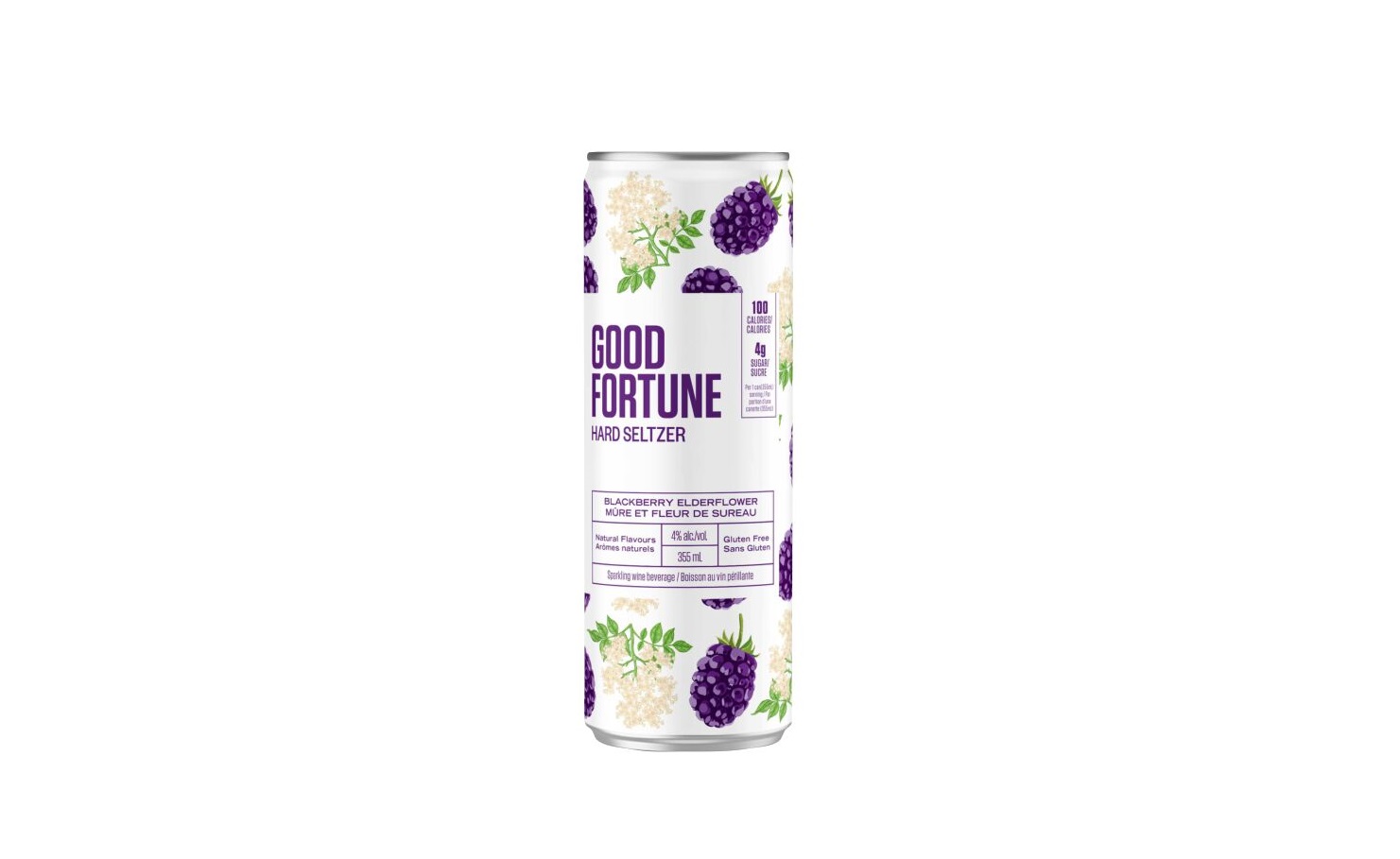 Good Fortune Hard Seltzer Blackberry Elderflower 355ml